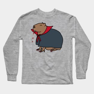 Halloween Horror Vampire Capybara Long Sleeve T-Shirt